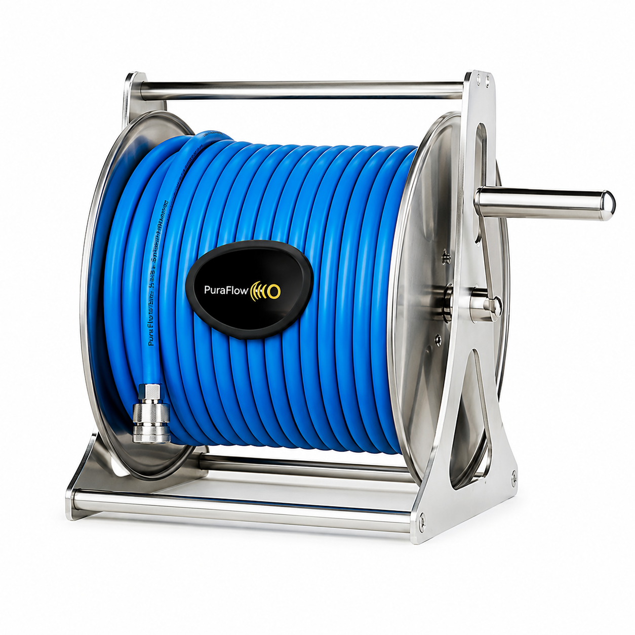 Stainless Steel Hose Reel with 100m Hose - 12mm (O/D) 8mm (I/D) - Flexible - 100m