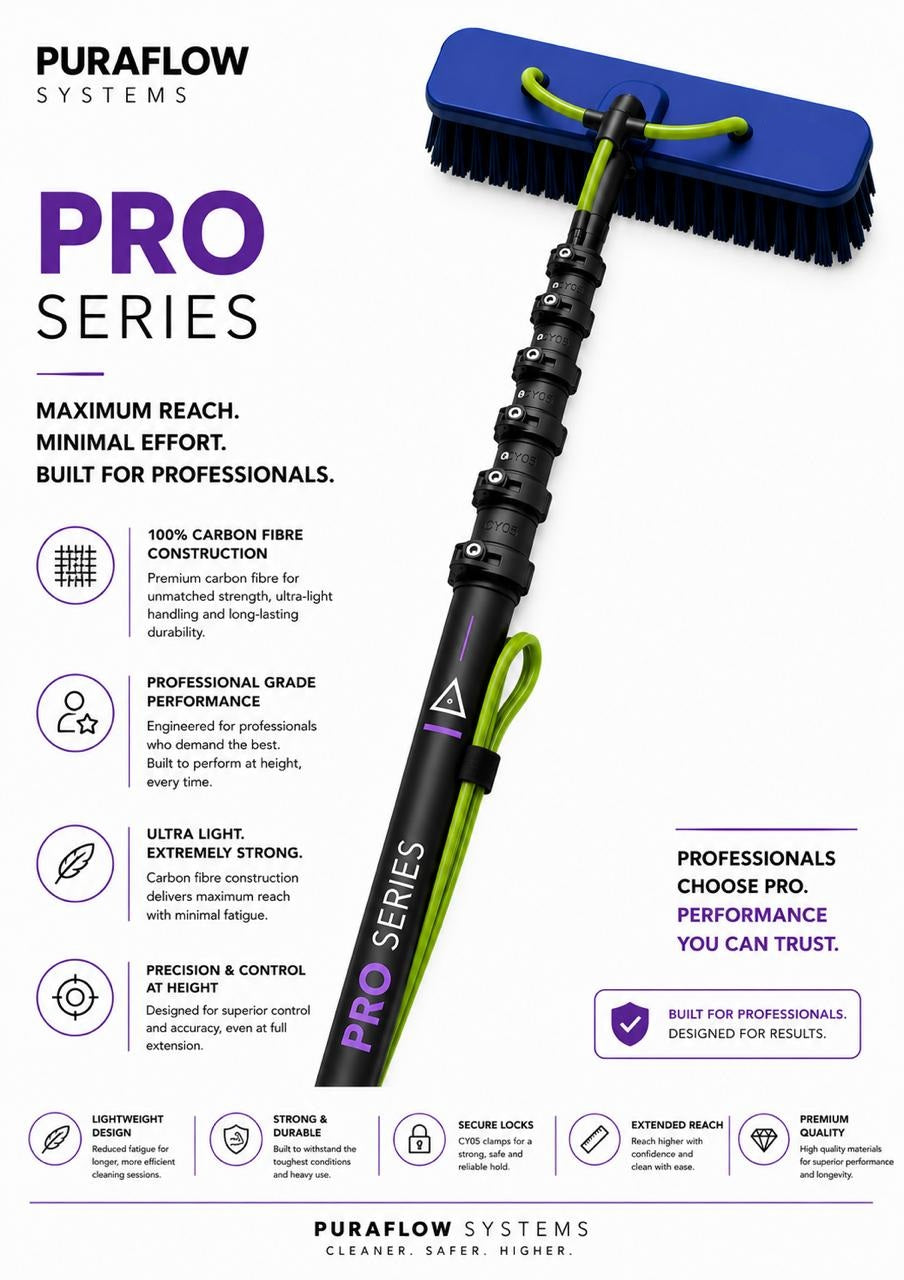 PRO - Carbon Fibre Telescopic Poles - 60ft - (18.28m) - Extended Length