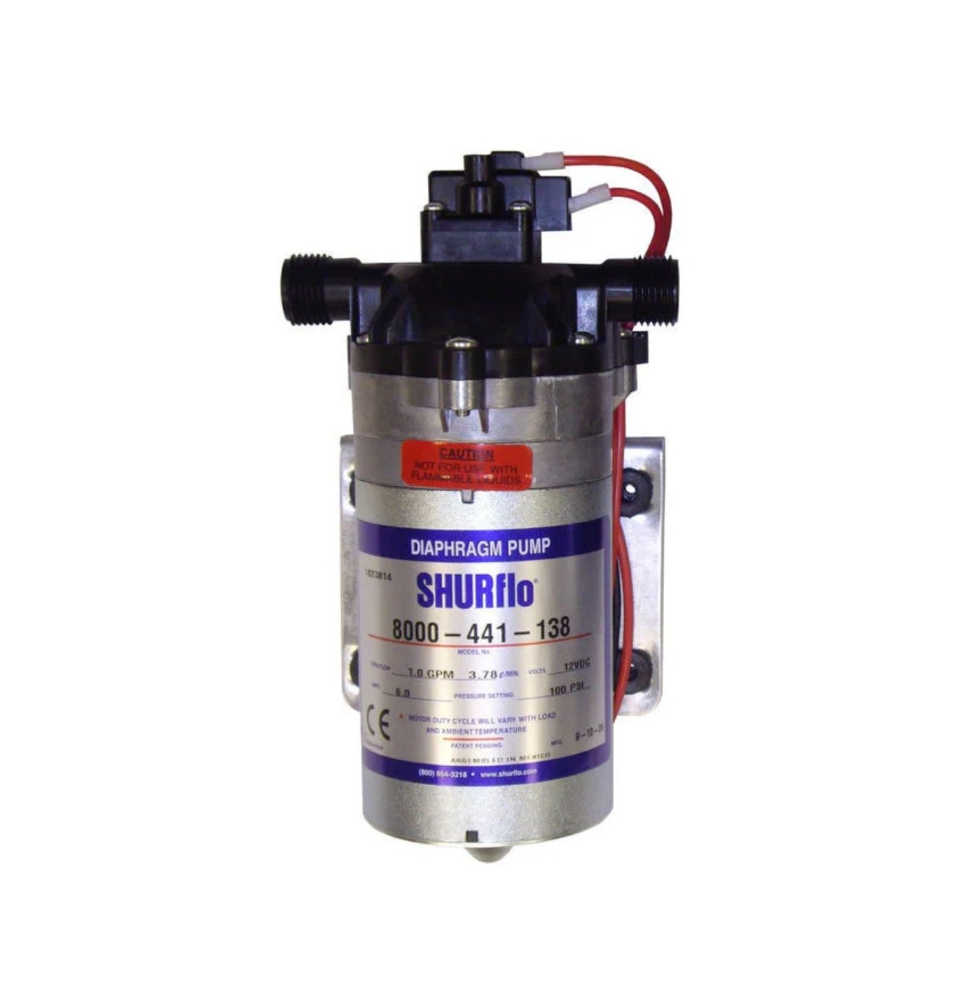 Shurflo 8000 - 441 - 138 12 Volt - 100 PSI Water Pump - Run Dry and Auto Stop
